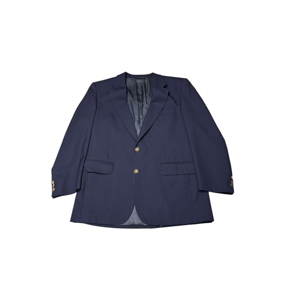 Burberrys Mens Navy Blue Wool Blazer Gold Knight Buttons Nordstrom Vintage 44R